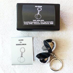 NWT Alessi for Esselunga Bon Bon Stainless Steel Key Ring/Coin Holder